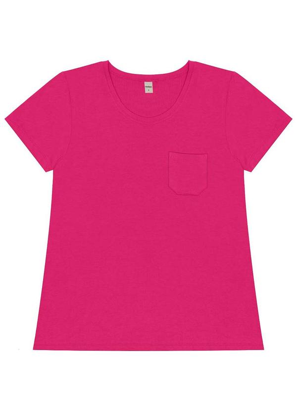 Vista 2 Blusa Feminina Viscotorcion com Bolso Rosa Rovitex Rovitex