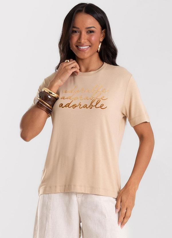 Blusa Feminina Viscotorcion com Estampa Marrom