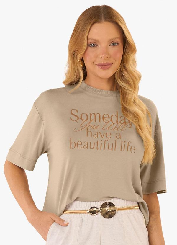 Blusa Feminina Viscotorcion com Estampa Marrom