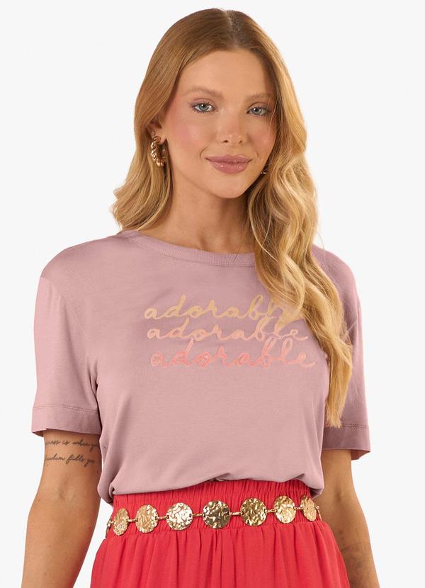 Blusa Feminina Viscotorcion com Estampa Rosa
