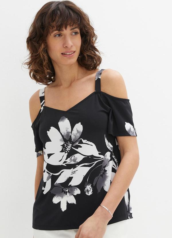 Vista 2 Blusa Floral Dark em Malha Fria bonprix bonprix