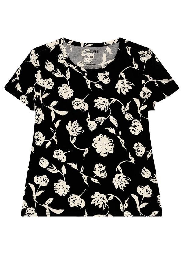 Vista 2 Blusa Floral Estilizada Preto Malwee Malwee