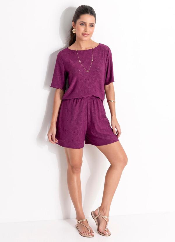 Blusa Framboesa em Malha Laise