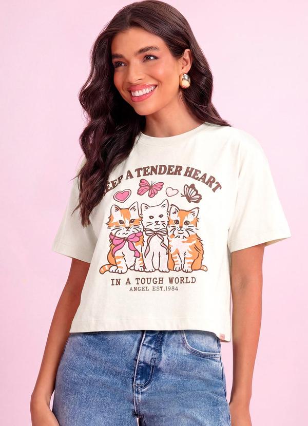Blusa Gatos em Malhão Branco