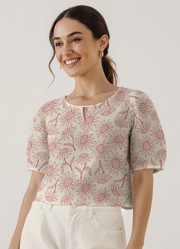 Vista 2 Blusa Girasol Vermelho Fakini Fakini