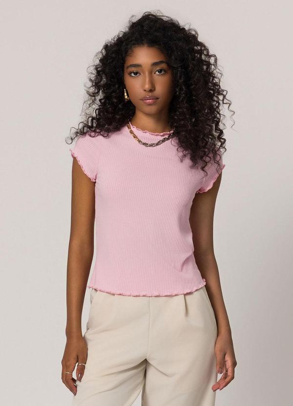 Blusa Gola Alta em Ribana Rosa