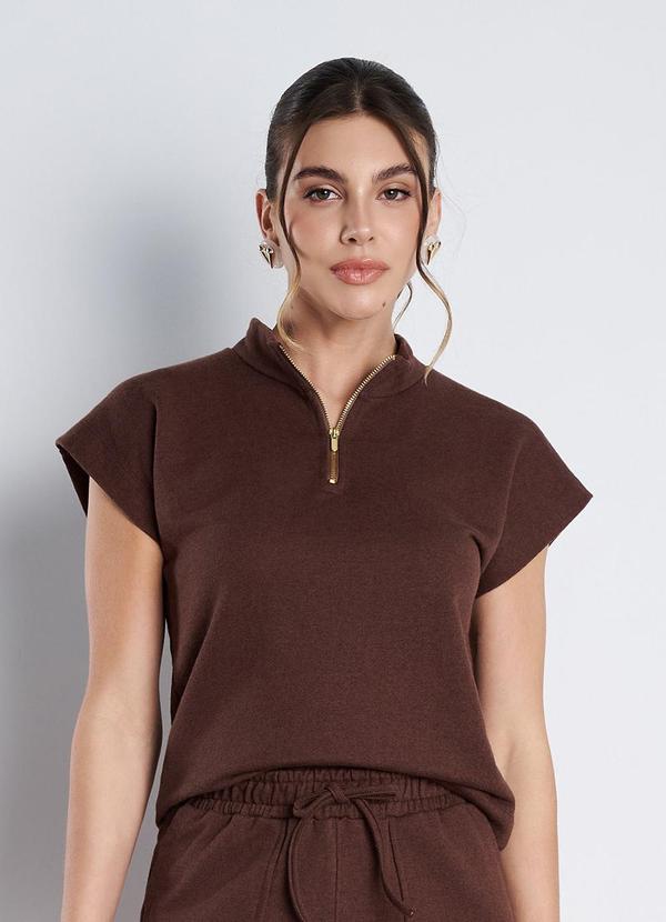 Blusa Gola Alta Moletinho Marrom