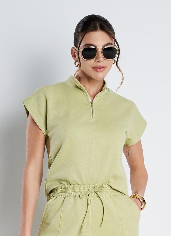 Blusa Gola Alta Moletinho Verde Oliva