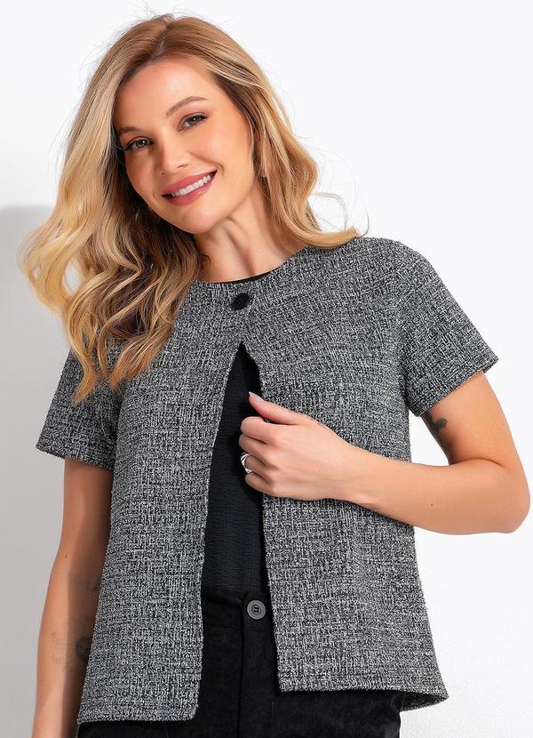 Blusa Grafite em Malha Tweed