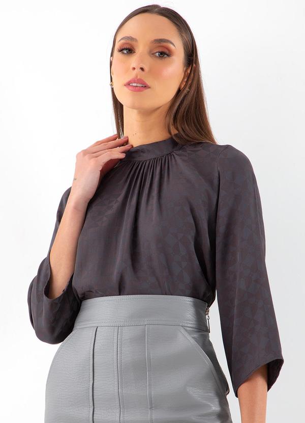 Blusa Jacquard Cinza