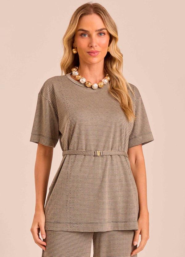 Blusa Jardim Boho em Jacquard Pied Pool Preto