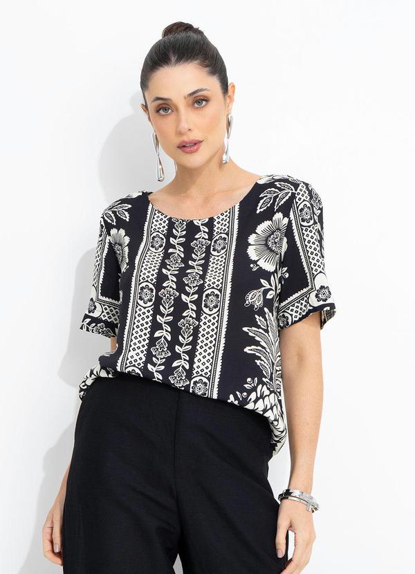Blusa Jardim Romance Preto