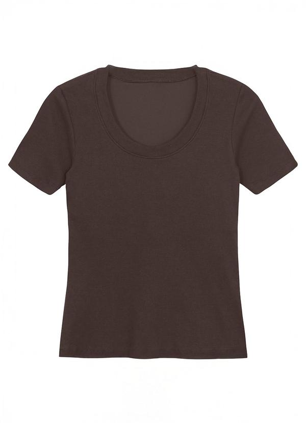 Blusa Justa Canelada com Bojo Café