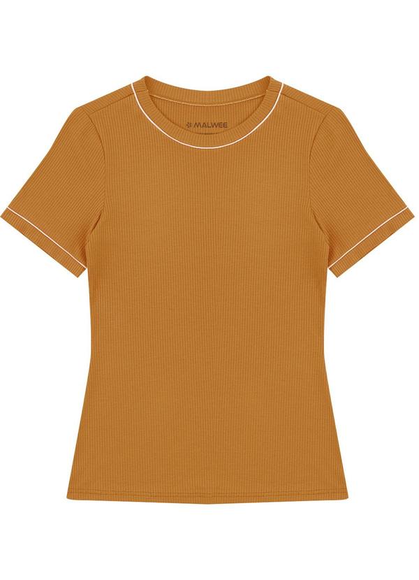 Blusa Justa Canelada Marrom Claro