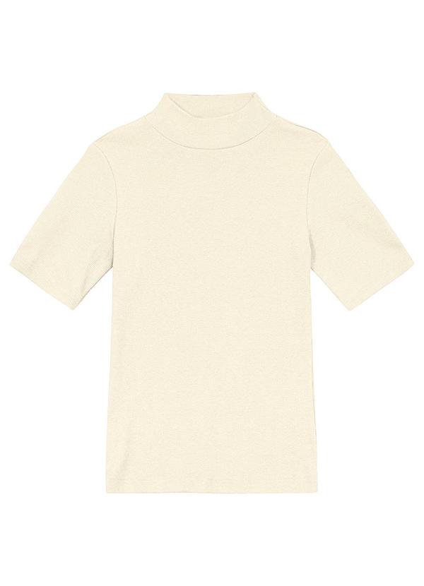 Blusa Justa em Ribana Canelada Off White