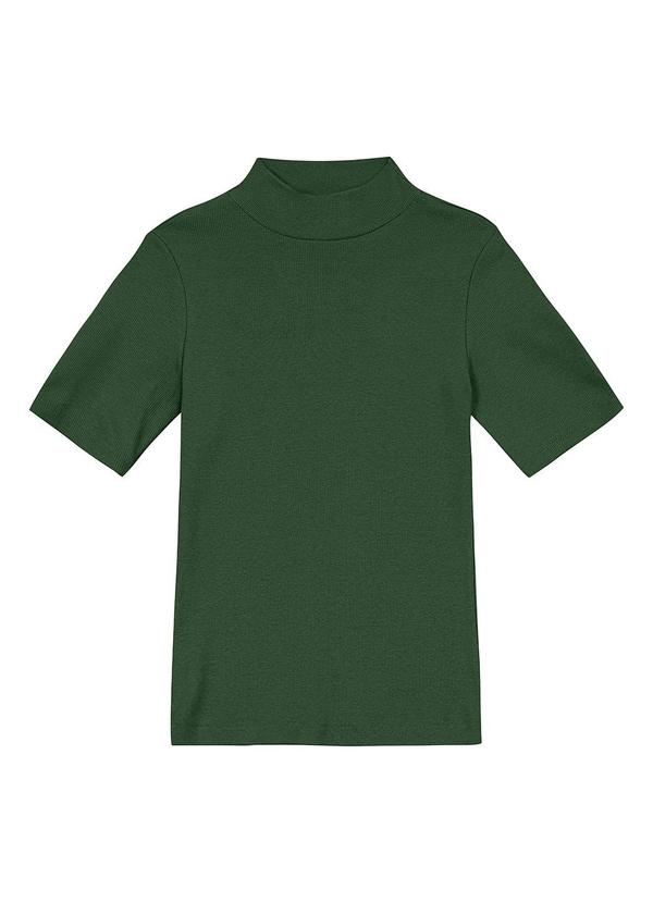 Blusa Justa em Ribana Canelada Verde Esmeralda