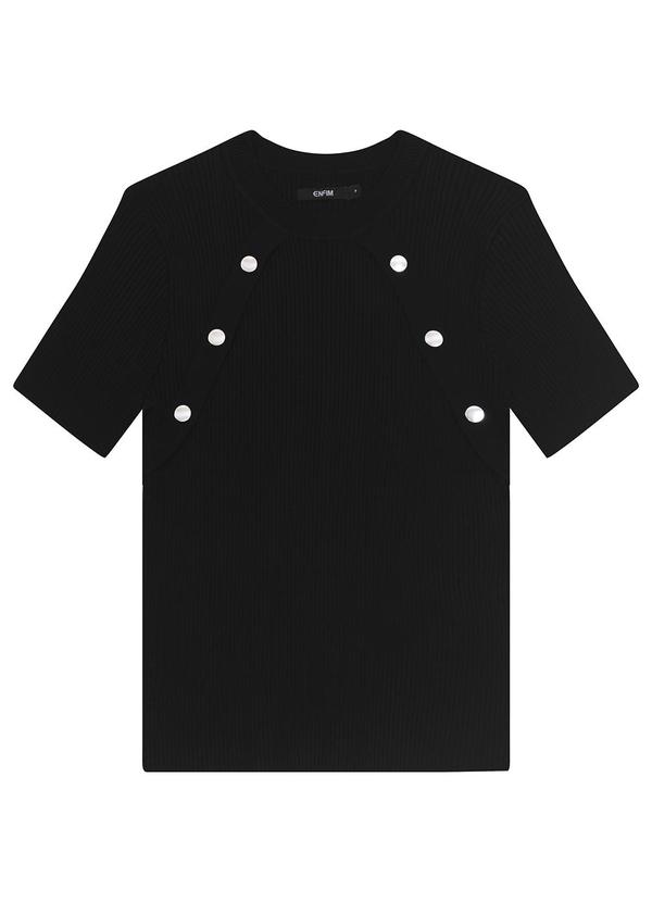 Blusa Justa em Tricot Preto
