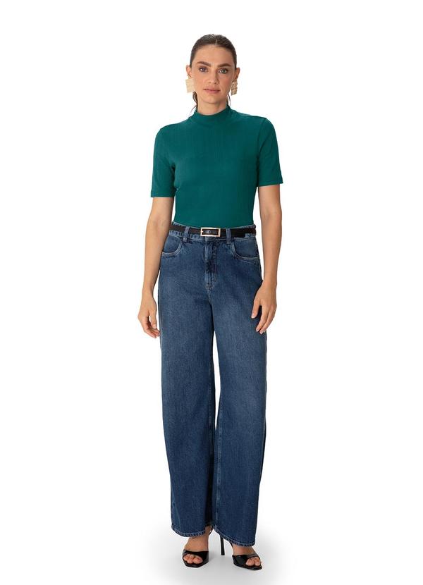 Blusa Justa em Tricot Verde Petróleo