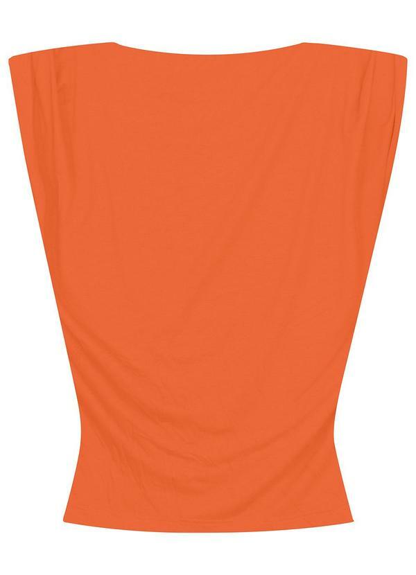 Vista 2 Blusa Justa em Viscose Stretch Laranja Malwee Malwee