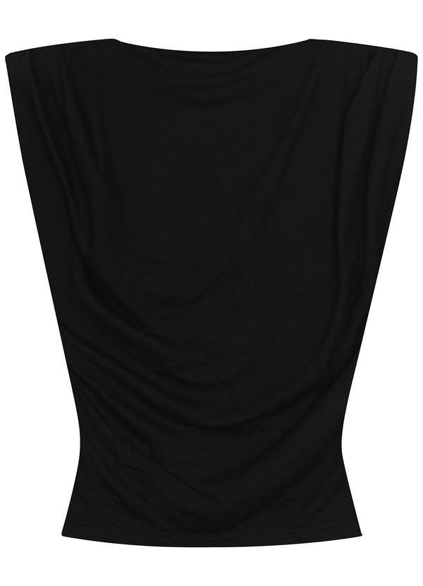 Vista 2 Blusa Justa em Viscose Stretch Preto Malwee Malwee