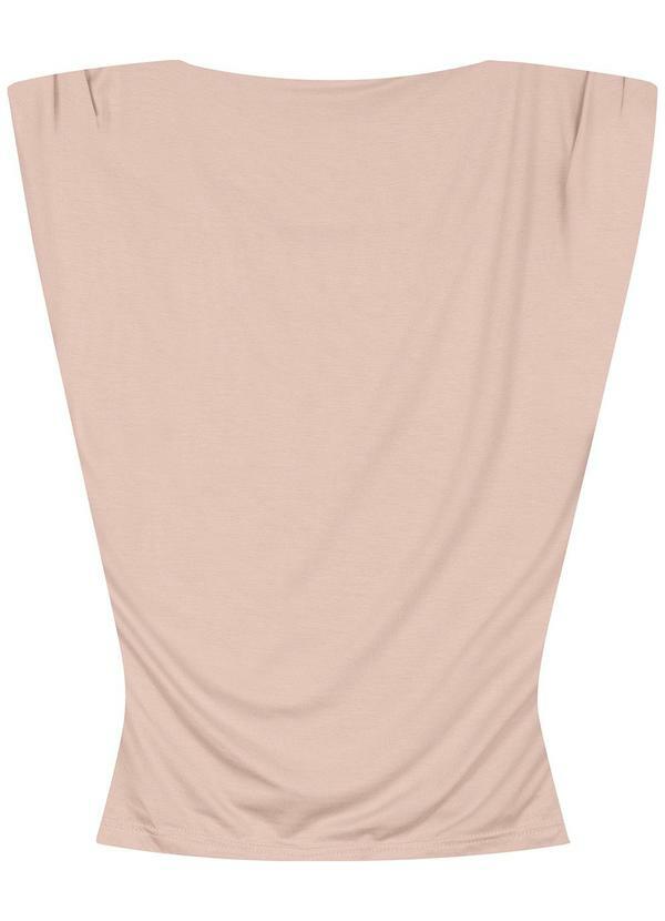 Vista 2 Blusa Justa em Viscose Stretch Rosê Malwee Malwee