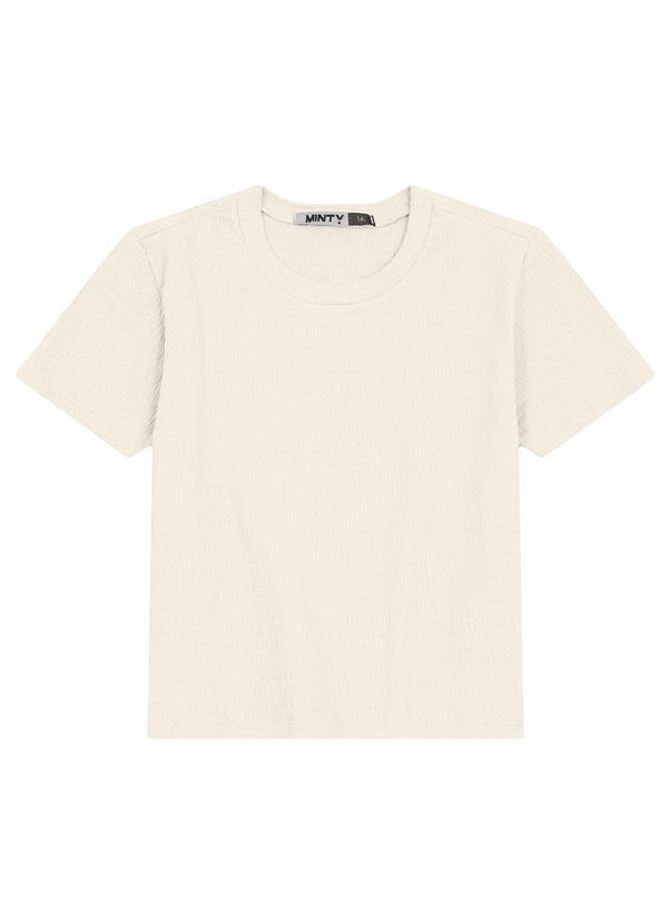 Vista 2 Blusa Juvenil Feminina em Malha Anarruga Bege MINTY MINTY