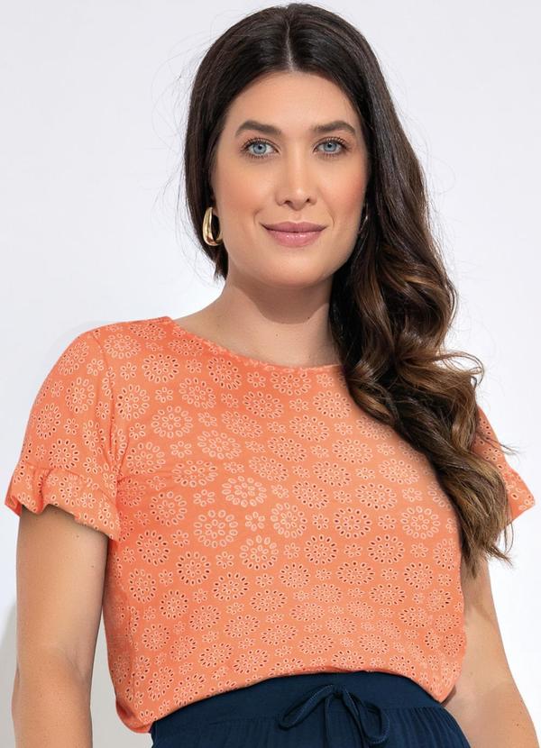 Vista 2 Blusa Laranja em Malha Laise bonprix bonprix