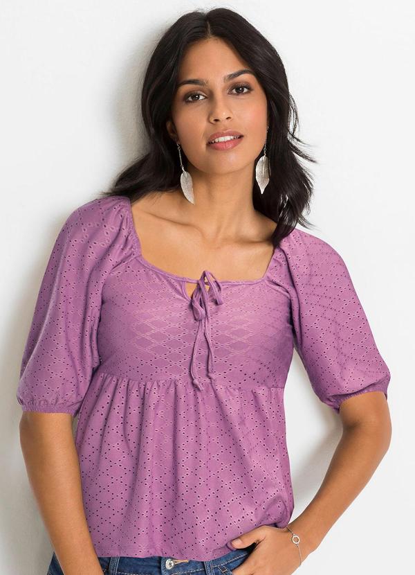 Blusa Lilás em Malha Laise