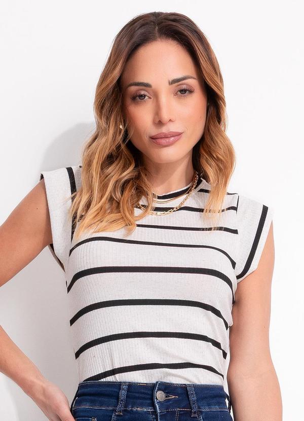 Blusa Listrada Bege