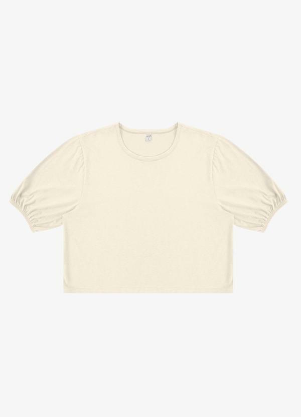 Vista 2 Blusa Manga Camponesa Feminina Bege Select Select