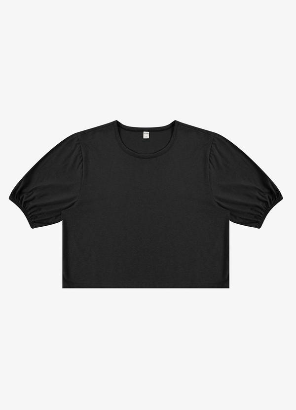 Vista 2 Blusa Manga Camponesa Feminina Preto Select Select