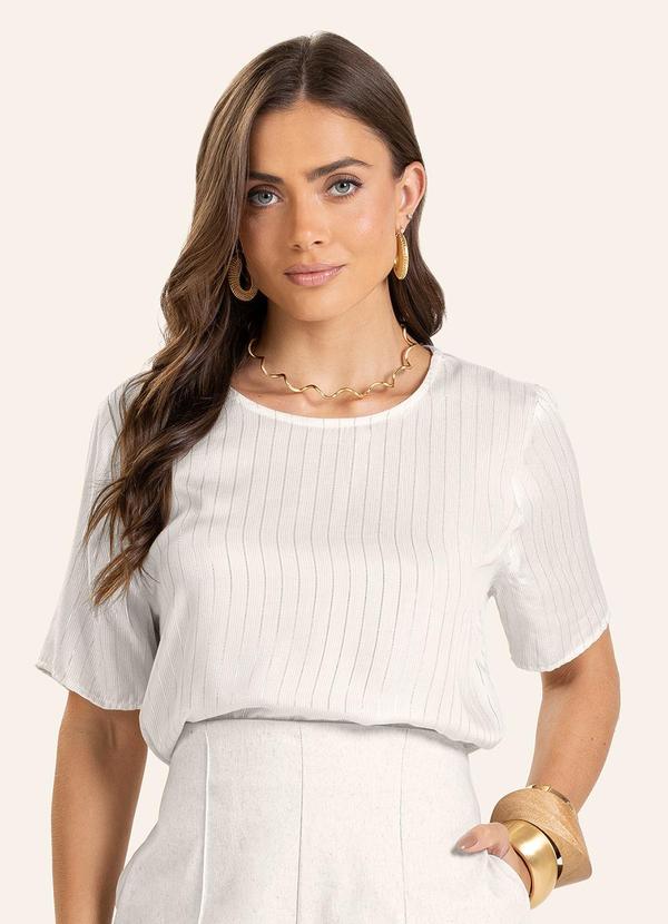 Blusa Manga Curta Bege
