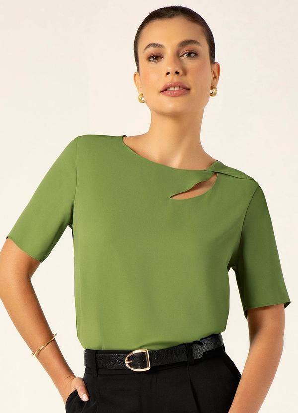 Vista 2 Blusa Manga Curta Leomara Verde Principessa Principessa