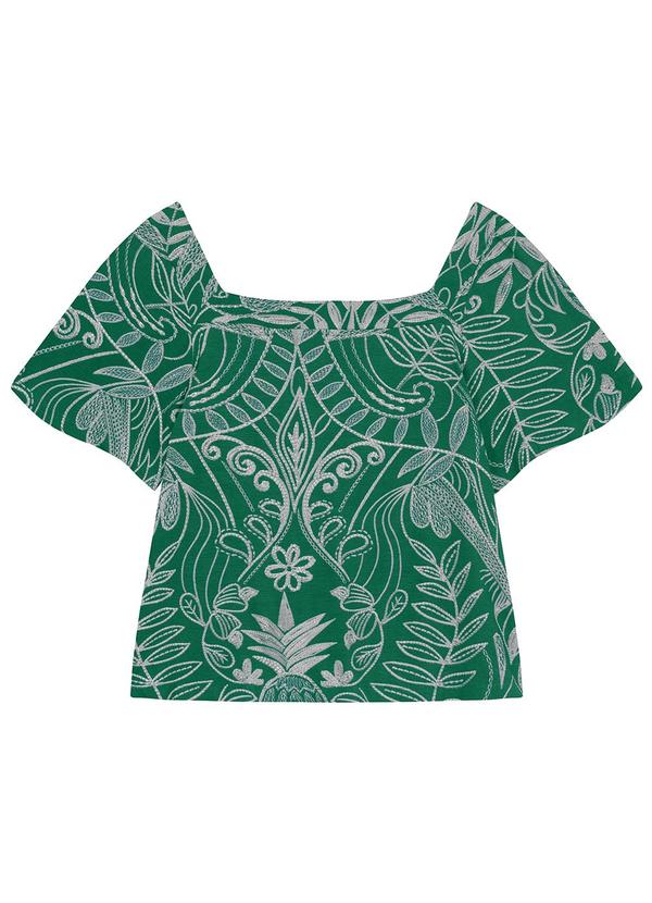 Blusa Manga Curta Plus Size Verde