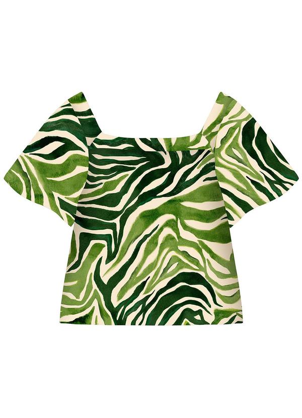 Blusa Manga Curta Plus Size Verde