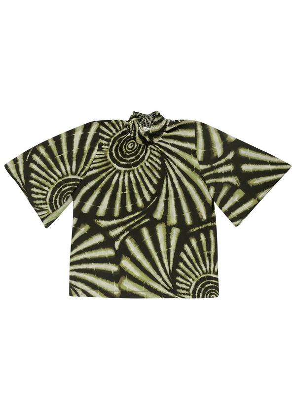 Vista 2 Blusa Manga Flutuante de Viscose Verde Endless Endless