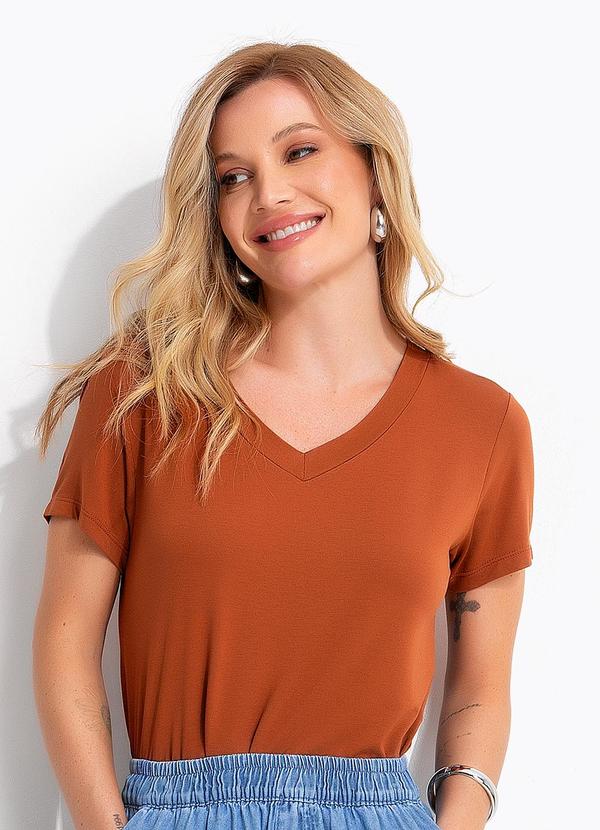Blusa Marrom em Malha de Viscose