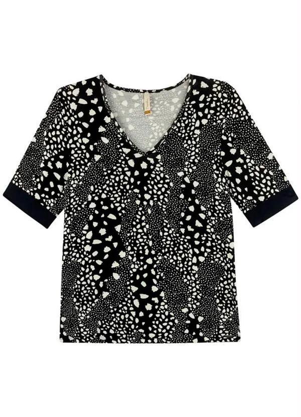 Vista 2 Blusa Moderna Comfy Criativa Preto Marialícia Marialícia