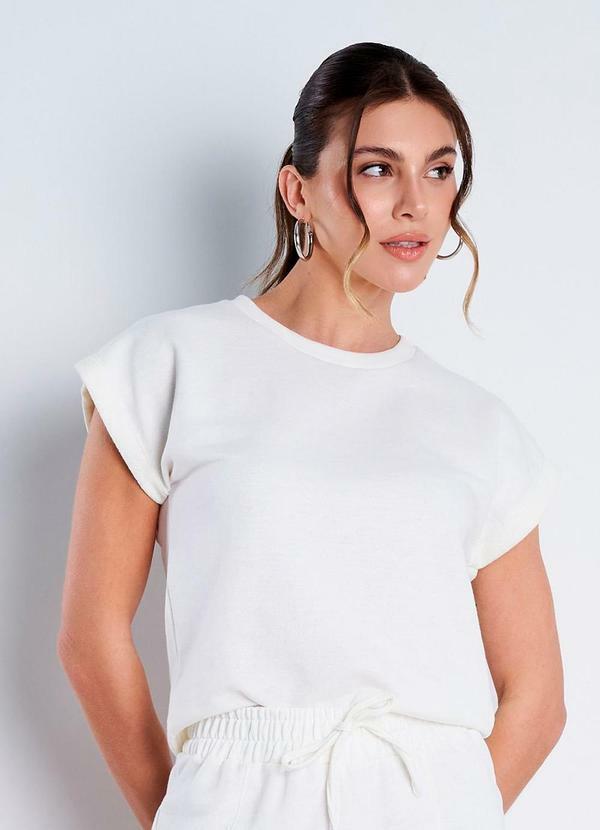 Vista 2 Blusa Moletinho Sandy Off White Meu Jeans Meu Jeans