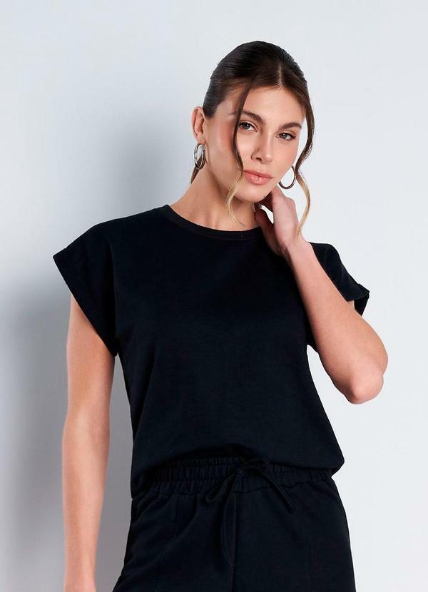 Blusa Moletinho Sandy Preto