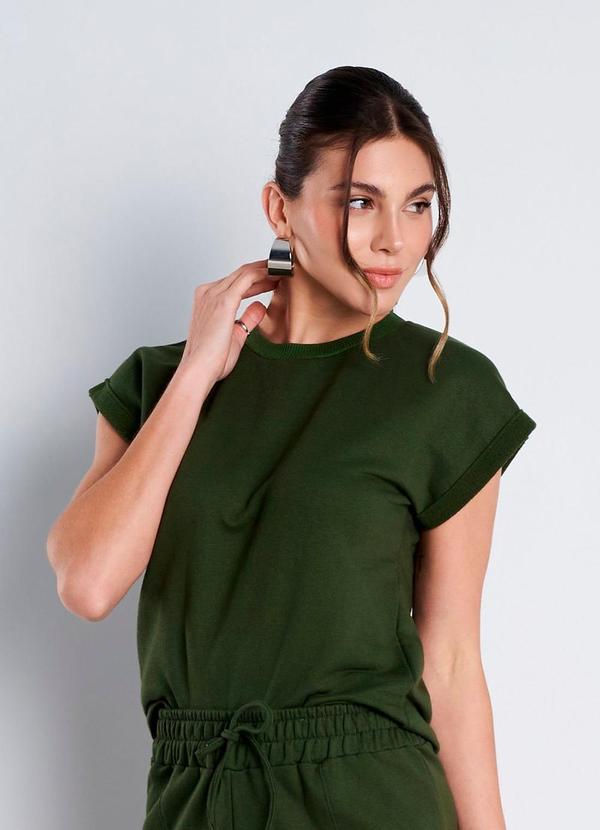 Vista 2 Blusa Moletinho Sandy Verde Militar Meu Jeans Meu Jeans