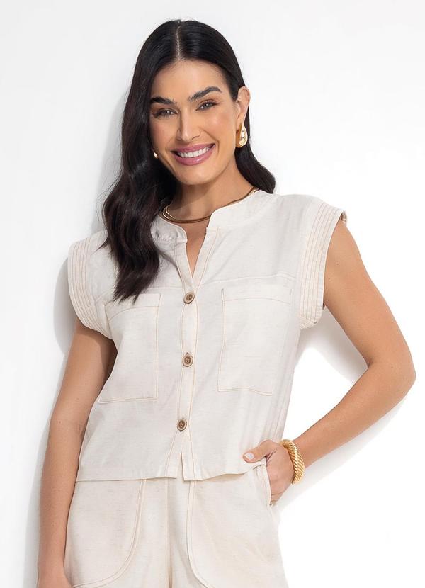 Blusa Off White em Linho