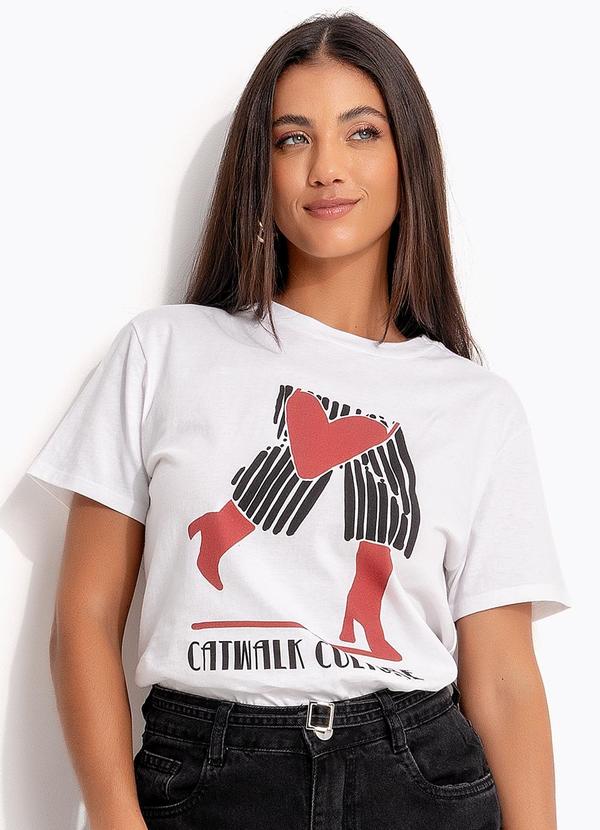 Blusa Off White em Malha de Algodão Penteado