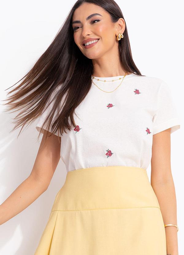 Blusa Off White em Malha de Algodão