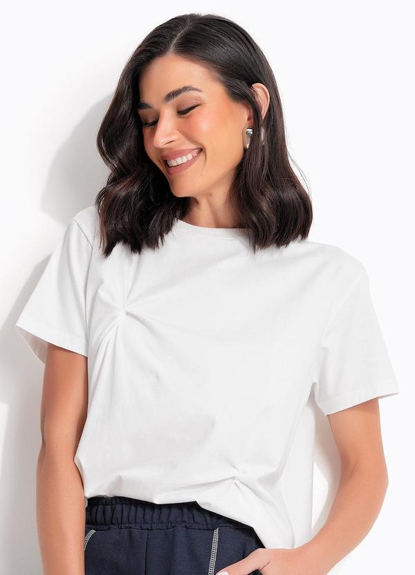 Blusa Off-White em Malha de Algodão