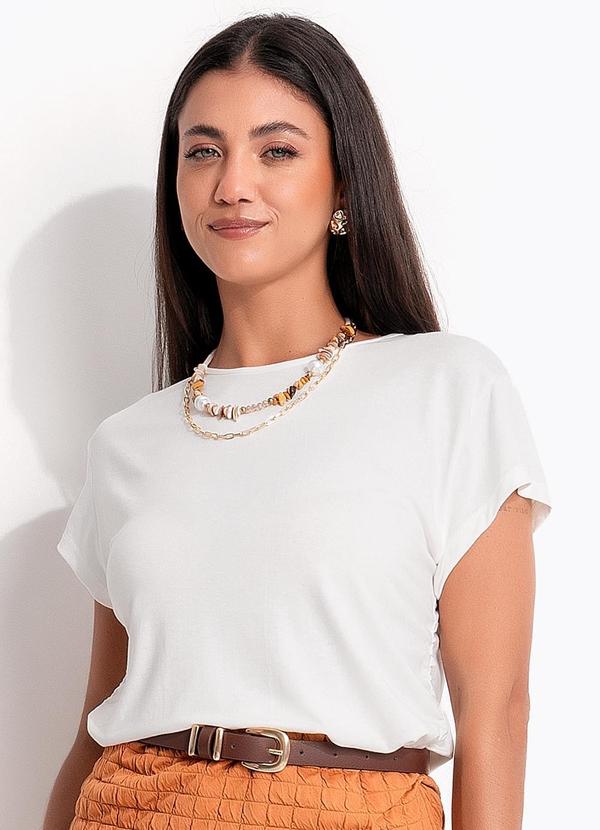 Blusa Off White em Malha de Viscose