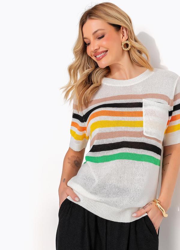 Blusa Off White em Tricô