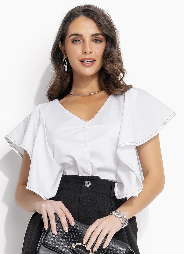 Blusa Off White em Tricoline