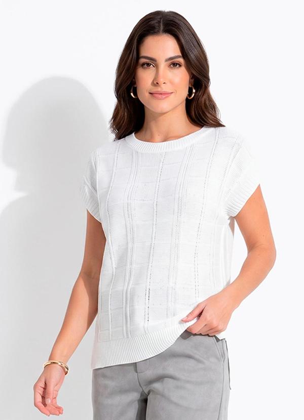 Blusa Off White em Tricot