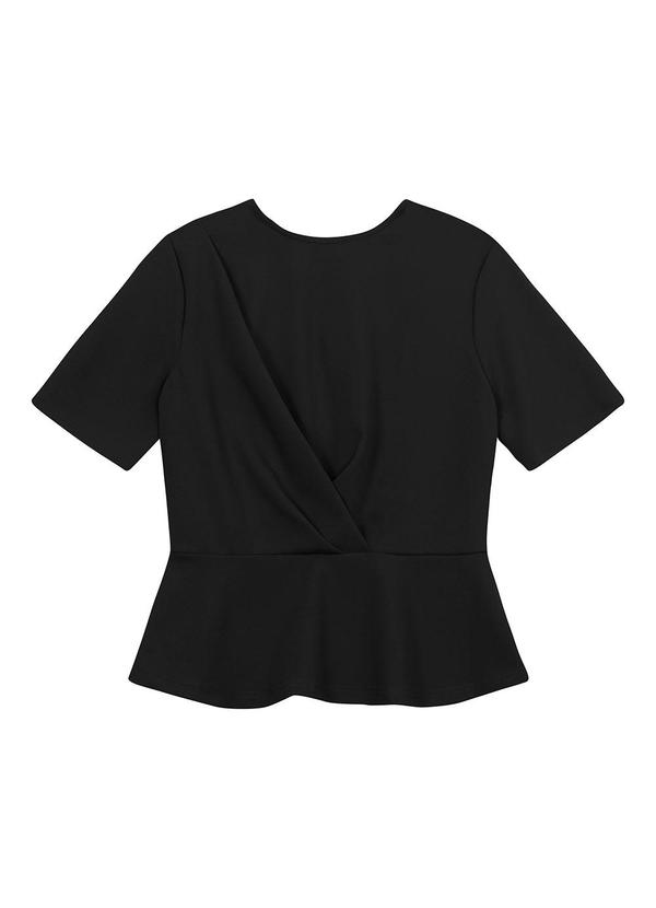 Blusa Peplum com Torção Preto
